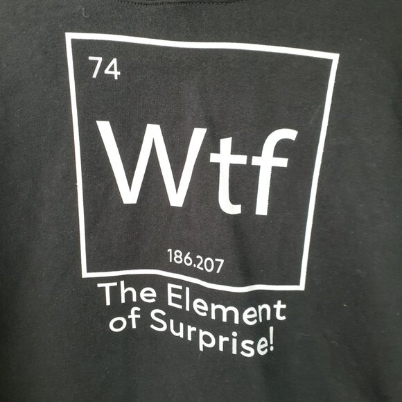 New Medium WTF The Surprise Element Black Pullover Hoodie - Picture 4 of 7